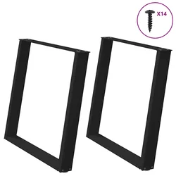 Noge za blagovaonski stol U-oblik 2 kom Crne 90 x (72-73) cm Čelik