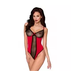 Ženski sexy bodi Lovia Body, Crveno-crni