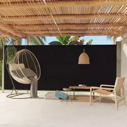 Uvlačiva bočna tenda za terasu 220 x 500 cm crna