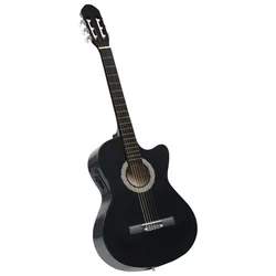 Klasična gitara Western s ujednačivačem i 6 žica crna