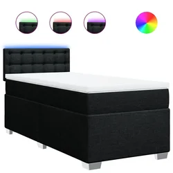 Vidaxl Box spring postelja z vzmetnico črna 80x200 cm blago