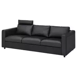 VIMLE Sofa trosed, s naslonom za glavu/Grann/Bomstad crna