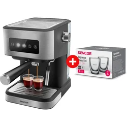 Sencor Aparat za espresso SES 4020SS + Sencor Espresso čaše 2kom SGX 001