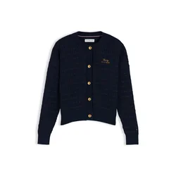 TOMMY HILFIGER Pletena jopa temno modra/zlata