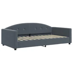 Vidaxl Raztegljiva postelja temno siva 100x200 cm žamet