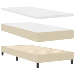 Krevet s opruga kutije s uzglavljem Krema 200 x 180 cm tkanina