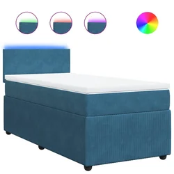 Vidaxl Box spring postelja z vzmetnico modra 100x200 cm žamet
