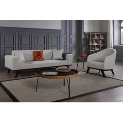 Atelier del Sofa Trosed na razvlačenje Leon 92x77x222cm Svetlosivi