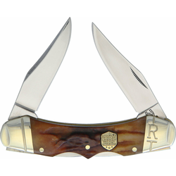 Rough Ryder Double Lock Brown Stag Bone