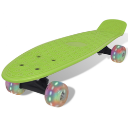 vidaXL Zelena Retro Skateboard ploča sa LED kotačićima