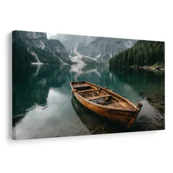 Slika čoln na gorskem jezeru - 150x100