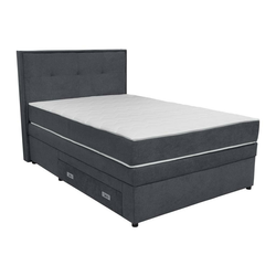 Hom`in POSTELJA BOXSPRING 120 cm  x 200 cm , les, tekstil, leseni material temno siva