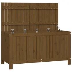 Vidaxl Vrtna škatla medeno rjava 121x55x64 cm borovina