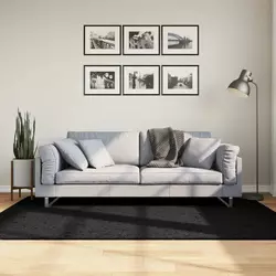 Tepih OVIEDO kratkih vlakana crni 140 x 200 cm