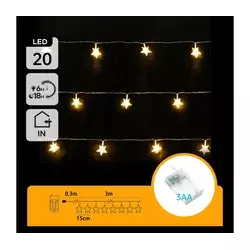 Aigostar - LED lanac 20xLED/3xAA 3,3m zvezdice