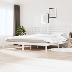 shumee vidaXL Posteljni okvir bel masivni borov les 200 x 200 cm