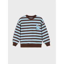 Sinsay - Prugasti crewneck duks sa motivom dinosaurusa - šareno
