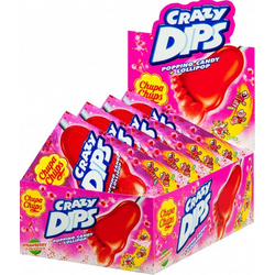 Chupa Chups Crazy Dips jagodna lizika 14 g karton 24 kos