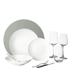 Začetni set posode 60 kosov — Premium Platinum Line silver - W0183