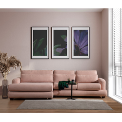 Atelier del Sofa Ugaona garnitura River 105x90x150cm Roze