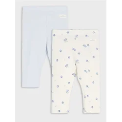 Sinsay - Pamučne interlock pletene tajice 2 pack - krem