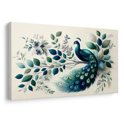 Slika eleganten pav med listi - 30x20