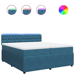 vidaXL vidaXL Box spring postelja z vzmetnico modra 200x200 cm žamet, (21305331)