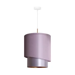 Duolla - Luster na sajli PARIS 1xE27/15W/230V prečnik 40 cm ružičasta/srebrna/bakarna