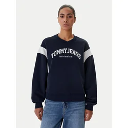 Tommy Jeans Majica VARSITY modra/bela