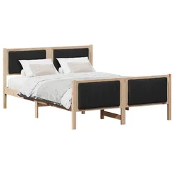 Vidaxl Kovinska posteljna konstrukcija Rjava in črna 135 x 190 cm