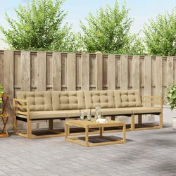 Set vanjskih sofa 5 pcs Bijela i bež 79 x 79 x 37 cm
