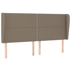 Vidaxl Vzglavje z ušesi taupe 203x23x118/128 cm blago