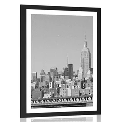 Plakat s paspartujem čarobni New York v črnobeli varianti - 20x30 black