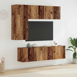 TV zidna jedinica Zidne 5 pcs Staro drvo Konstruirano drvo