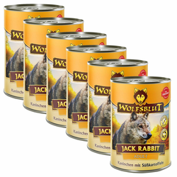 Konzerva WOLFSBLUT Jack Rabbit – zajec in sladki krompir 6 x 395 g