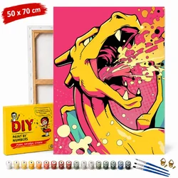 ERS Slika po številkah z okvirjem Pokemon Charizard 50x70 cm
