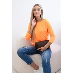 Kesi Womens blouse with a boat neckline orange neon