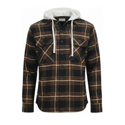 Radwa Srajca Mens flannel with hooddie rjava