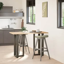 Noge za barski stol T-oblika 2 kom Crne 40x35x(90-91) cm Čelik