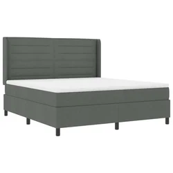 Vidaxl LED Box Spring Postelja Temno siva 180 x 200 cm blago