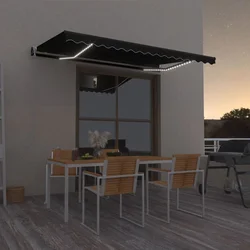 Automatska tenda sa senzorom za vjetar LED 400x350 cm antracit