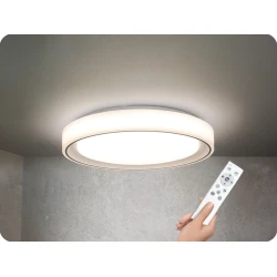 Solight LED stropna svetilka z daljinskim upravljalnikom FLOCO 30W+6W, RGB, 2100lm, 40cm, bela [WO8015]