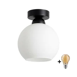 BRILAGI - LED plafonsko svetlo RETRO GLASS 1xE27/60W/230V O 15 cm crna/bela