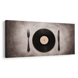 Slika retro večerja na plošči - 80x40