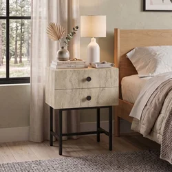 Hanah Home noćni ormarić Komo, 48 cm, travertin