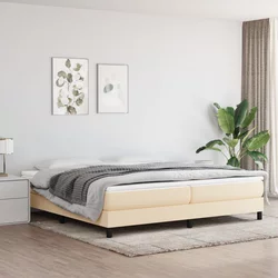Okvir za krevet s oprugom krem 200x200 cm od tkanine