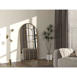 Hanah Home Podno ogledalo Ovalis, 90 cm x 180 cm, Zlatne boje