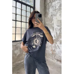 Trendyol Milla Ženska majica TWOSS25TS00148, Antracit