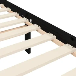Greatstore Posteljni okvir z vzglavjem črn 200x200 cm trden les