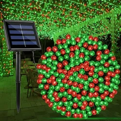 Novogodišnje Solarne Lampice zeleno crvene